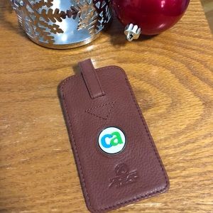 Leather brown Ahead luggage tag Logo CA